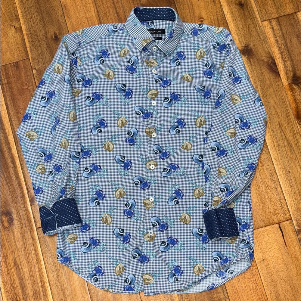 Bugatchi Crabs & Shells long sleeve button down Shirt
